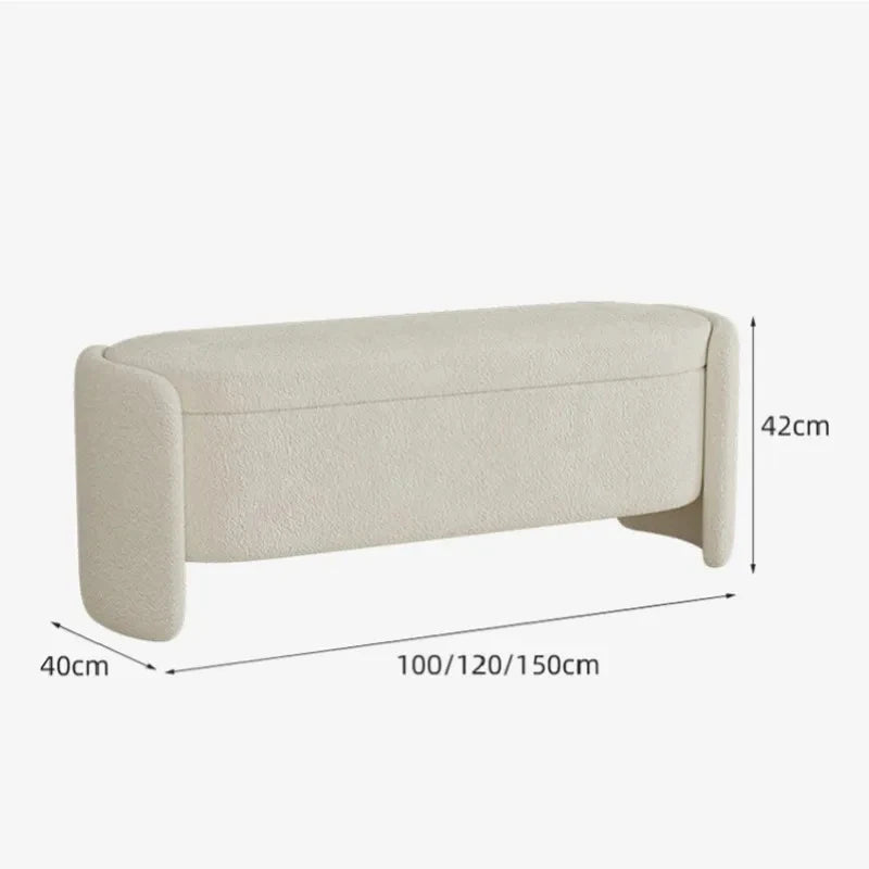 Nordic Lamb Wool Shoe Stool Bed End Stools Home Storage