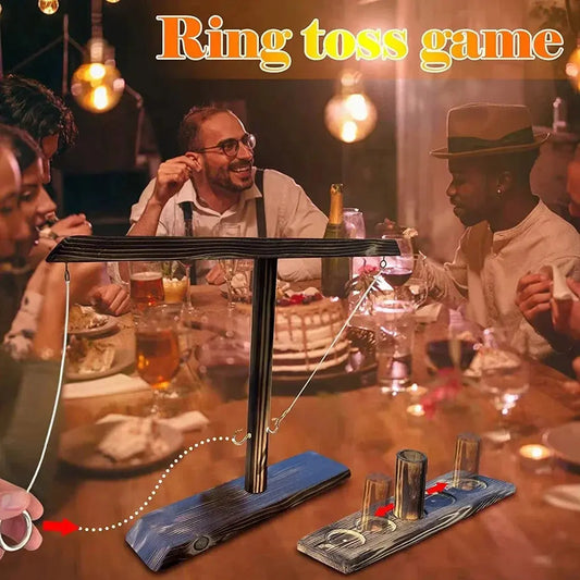 Ring Toss Games for Kids Adults Home Party Drinking Games Fast-paced Handheld Wooden Board Games Shot Ladder Bundle Outdoor Bars Our3Designs