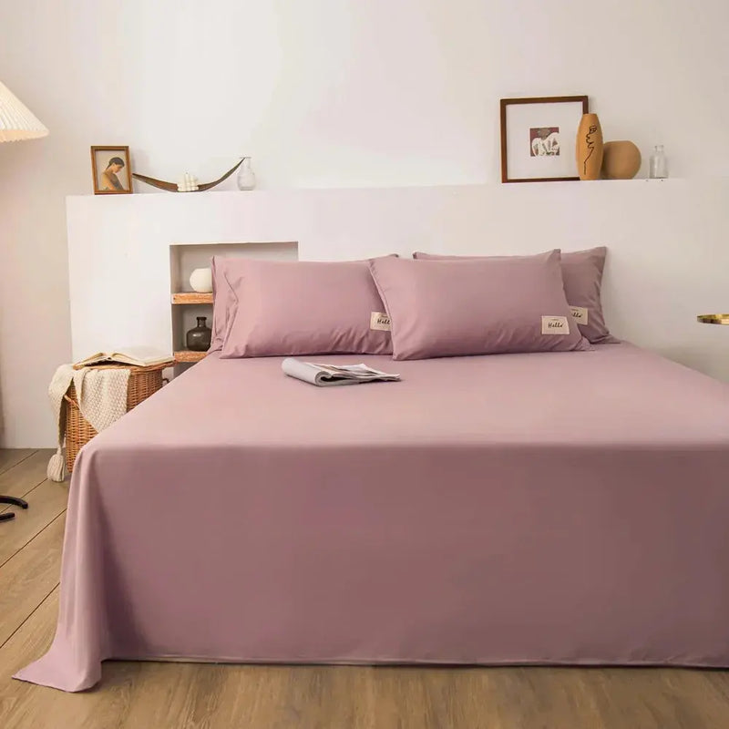 One Solid Color Simple Sheet Machine Washable Single Double Bed Linen Student Dormitory Sheet (pillowcase Not Included) Our3Designs