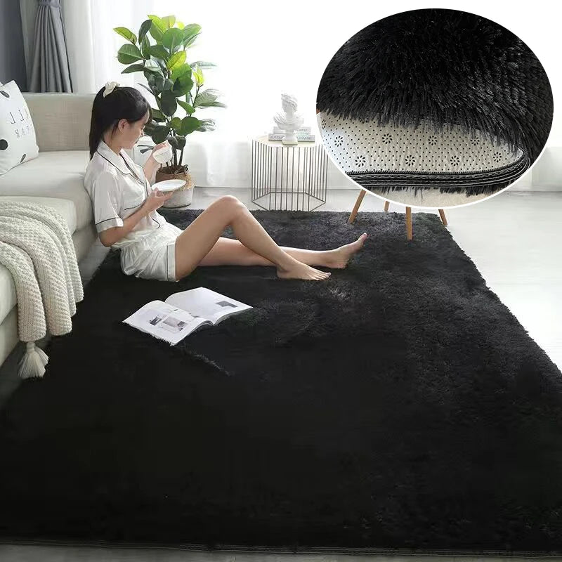 Soft Shaggy Carpet Living Room Fluffy Children