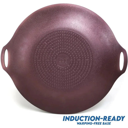 14-inch Nonstick Round Griddle Grill Pan for Korean BBQ/Teppanyaki Pan, Tawa, Roti Pan/Induction Ready/Made in Korea (14-in) - Our3Designs