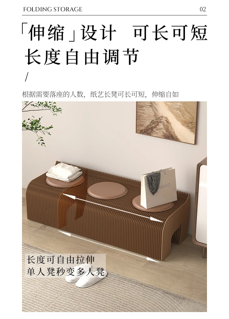 Foldable Screen partition living room folding bench bedroom bedside stool
