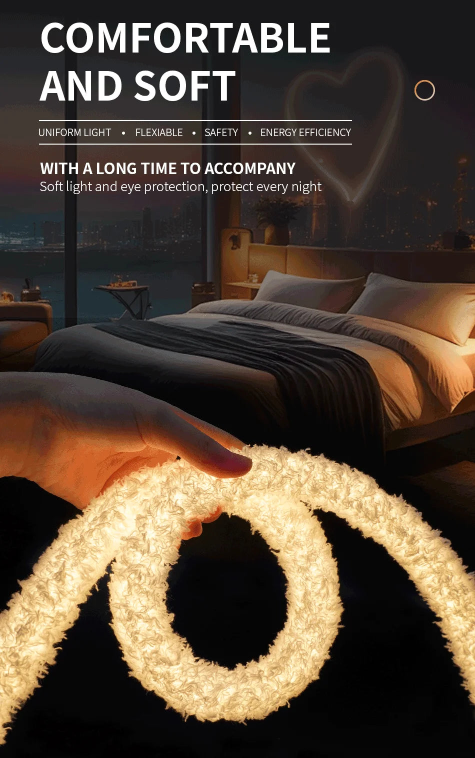 SHINESKY Flexible Silicone 360° R13 Neon LED Strip Light Plush Pattern