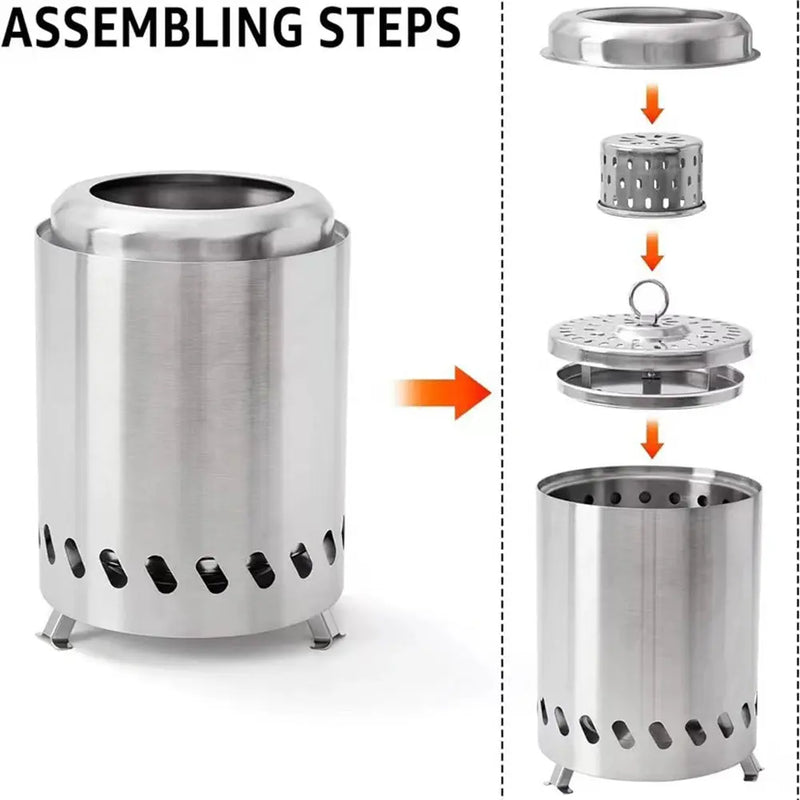 Mini Tabletop Firepit Stainless Steel Portable Mini Stove Mini Fire Pit Wood Burning Or Pellet Fueled Portable Bonfire Our3Designs
