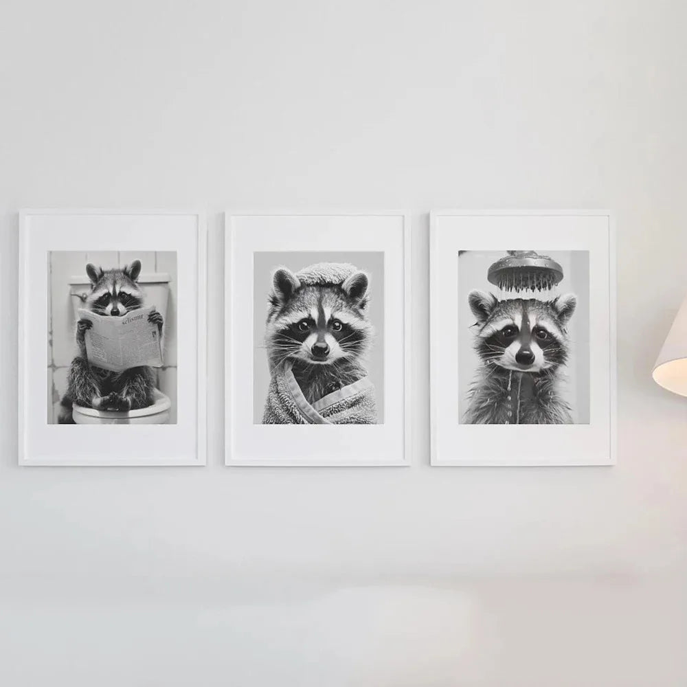 s Canvas Painting Black White Wall Art Pictures Shower Home Decor