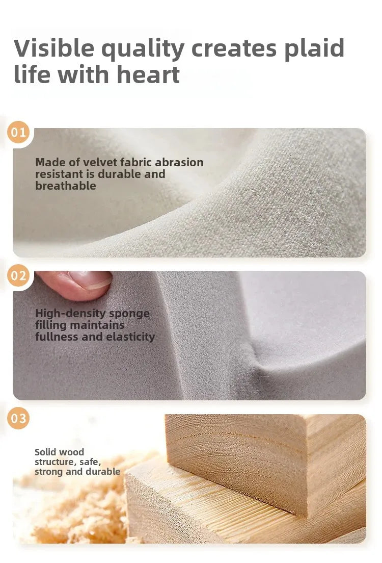 Cream Style Pumpkin Flannel Foot Seat, Luxury Bedroom Shoe Changing Stool