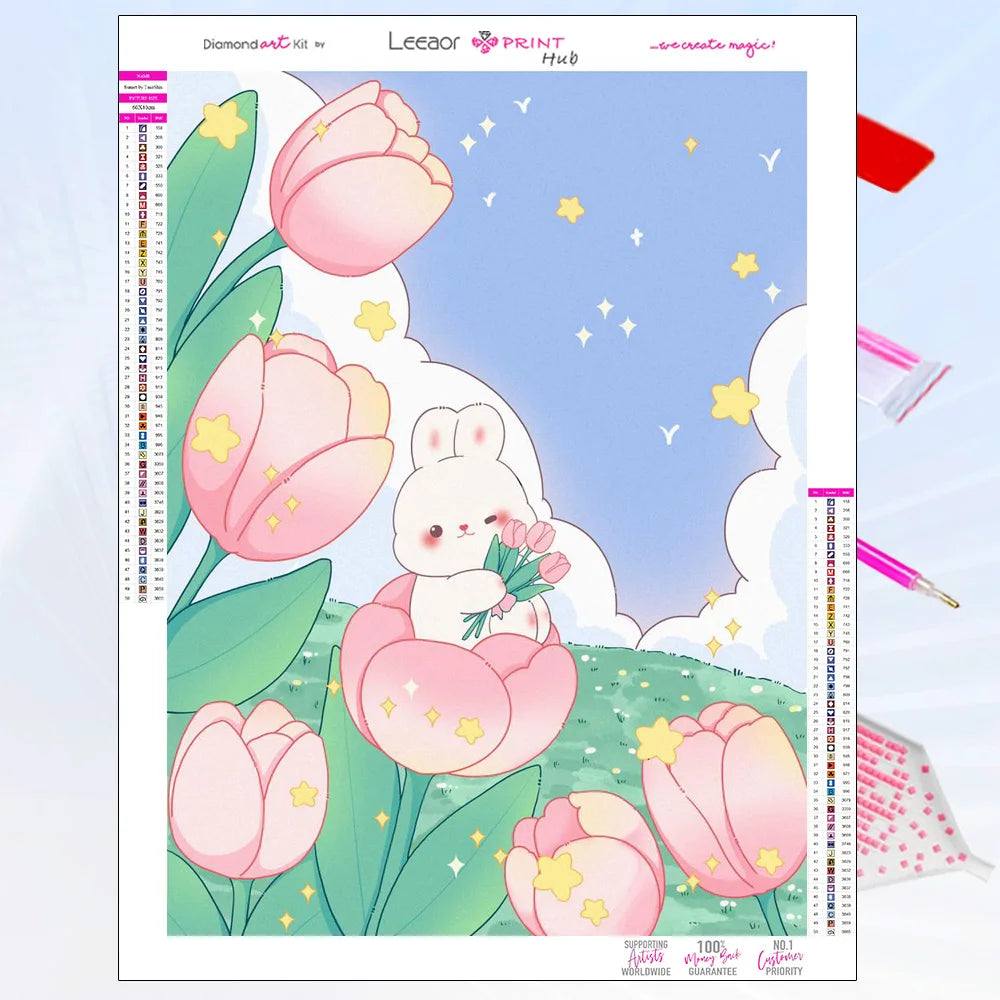 5D Landscape Cartoon Diamond Painting Beautiful Flowers And Moon Full Rhinestone Mosaic Embroidery Cross Stitch Kit Home Decor