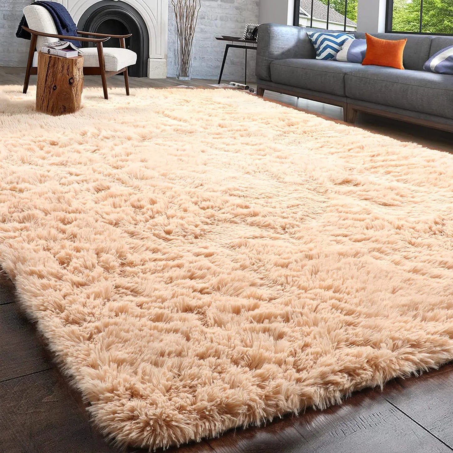 Soft Shaggy Carpet Living Room Fluffy Children