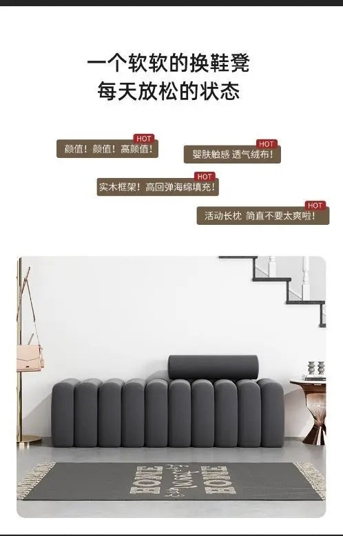 Stylish Shoe Bench with Cushioned Seat for Entryway stool