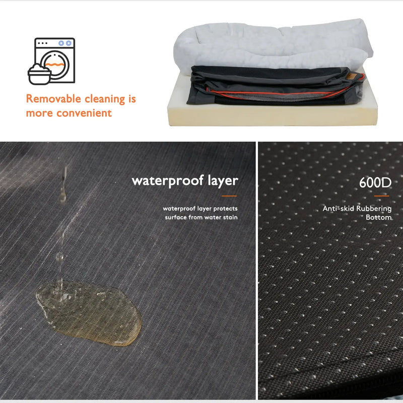 Large Dog Bed Soft Comfortable Anti Allergy Warm Fleece Removable Washable Cover Pet Bed Waterproof Our3Designs
