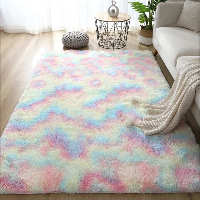 White Fluffy Hall Carpet Modern Living Room Bedroom Home Décor Large Mats