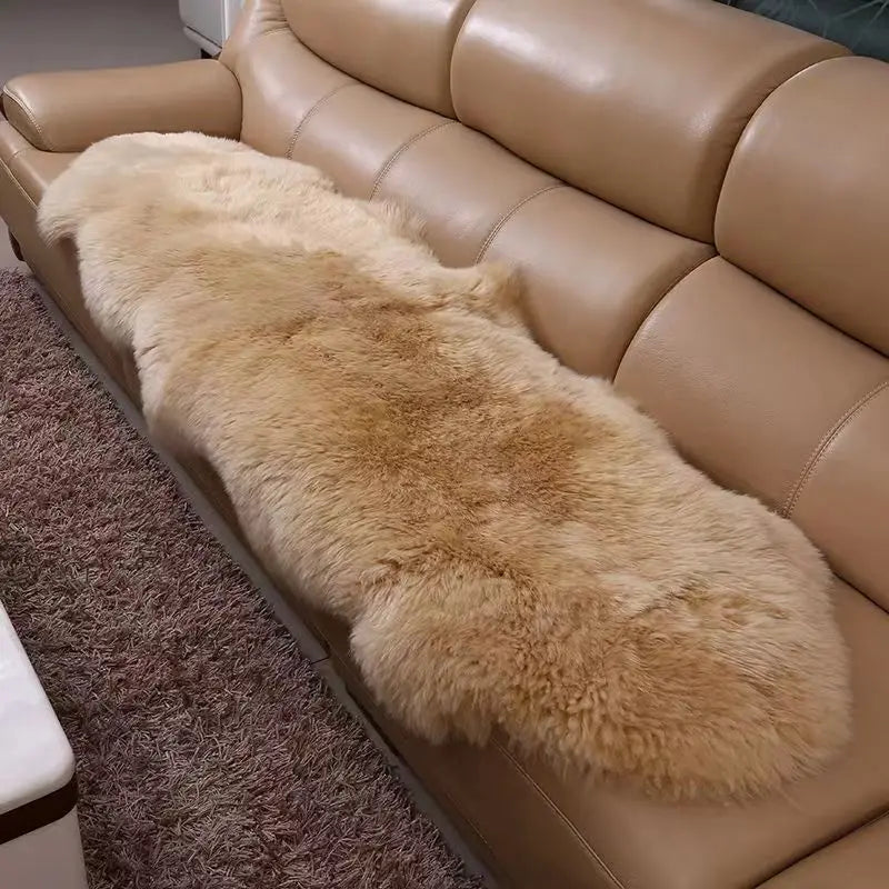 Natural Sheepskin Rug Long Wool Sofa Cover