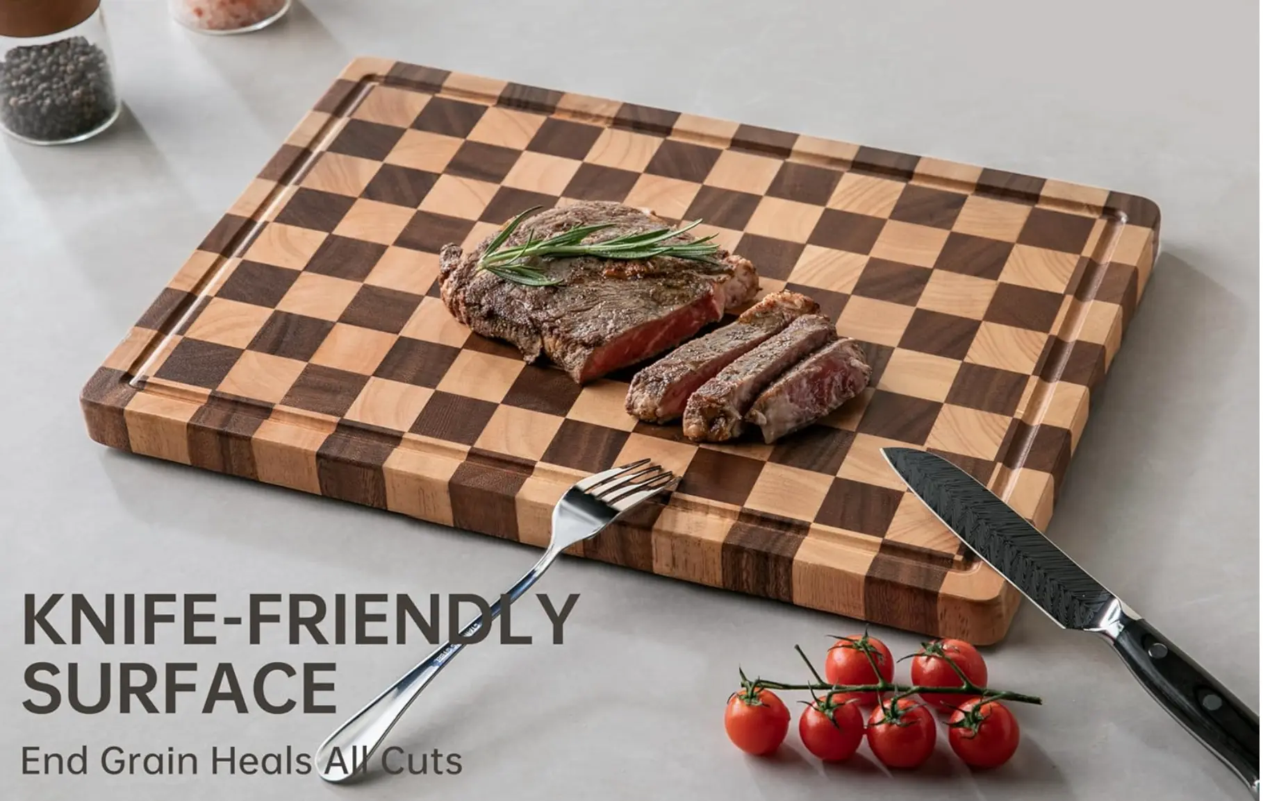 Walnut & Oak End Grain Wood Chopping Board O3D