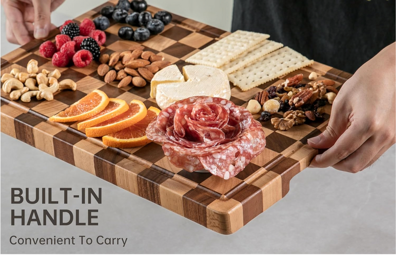 Walnut & Oak End Grain Wood Chopping Board O3D