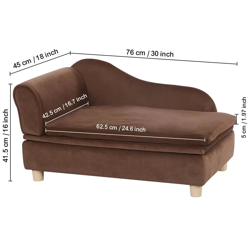 VEVOR Pet Sofa Dog Couch for Medium-Sized Dogs and Cats Soft Velvety Dog Sofa Bed for Living Room Bedroom Pet Store or Clinic Our3Designs