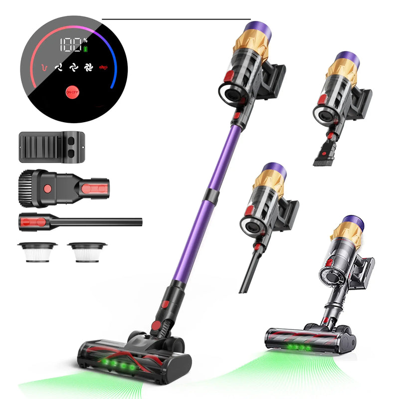 Blossom V18 Cordless Handheld Vacuum Cleaner,45000PA,Touch Screen,Smart Dust Sensor,Auto Speed Control for Home Bed Carpet Clean Our3Designs