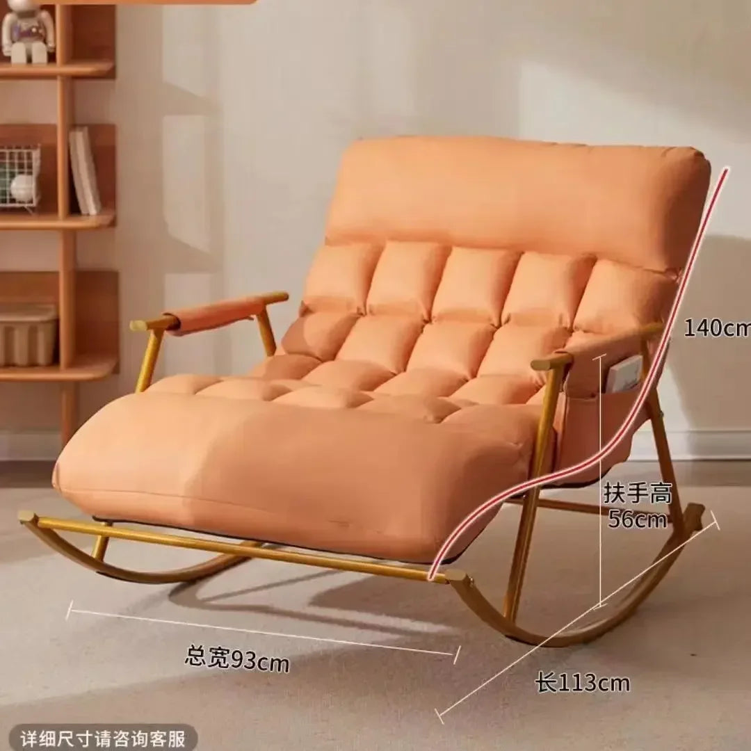 Double rocking chair enlarged and widened adjustable adult balcony home