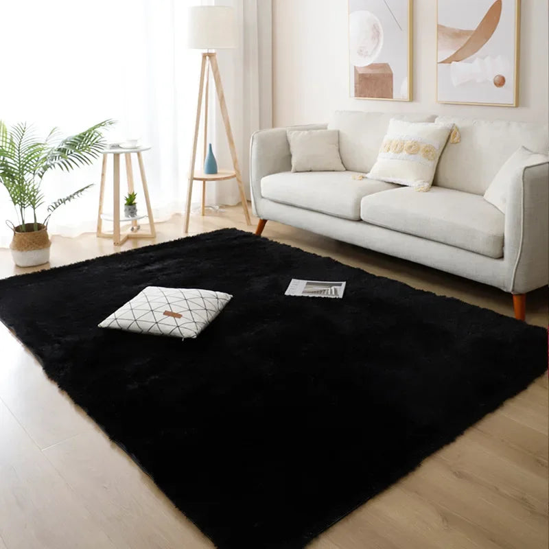 White Fluffy Hall Carpet Modern Living Room Bedroom Home Décor Large Mats