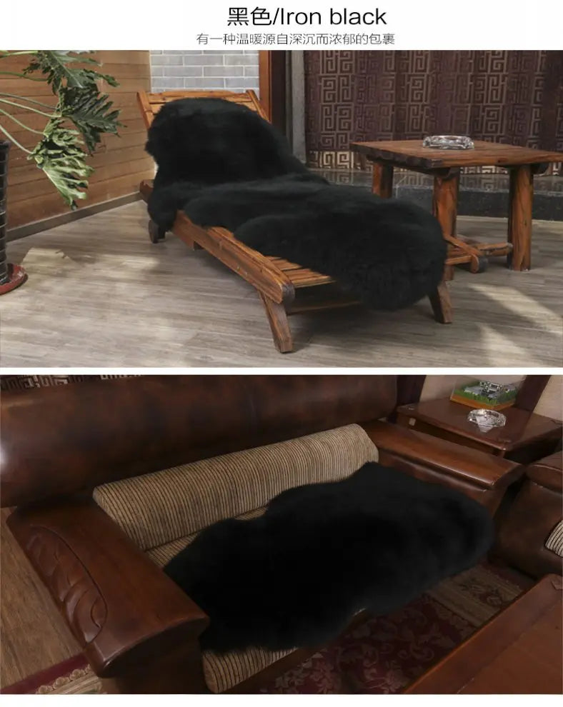 Natural Sheepskin Rug Long Wool Sofa Cover