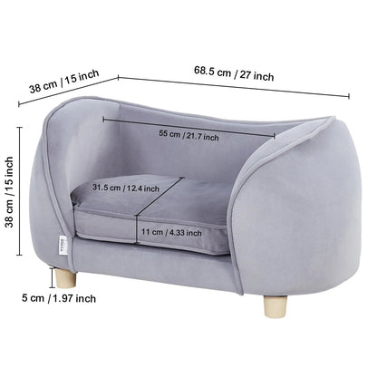 VEVOR Pet Sofa Dog Couch for Medium-Sized Dogs and Cats Soft Velvety Dog Sofa Bed for Living Room Bedroom Pet Store or Clinic Our3Designs