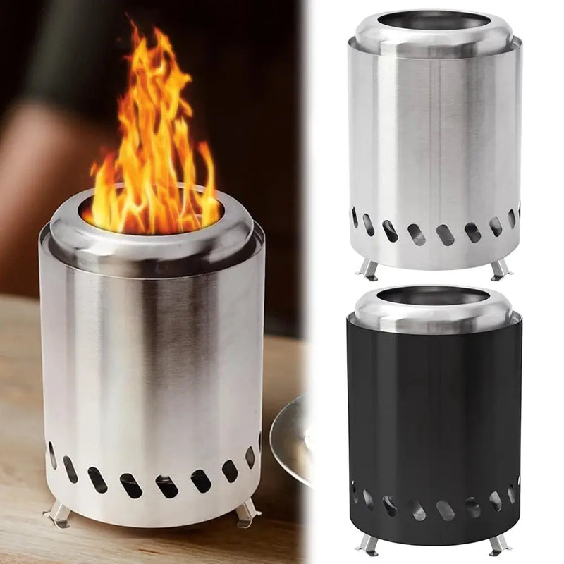 Mini Tabletop Firepit Stainless Steel Portable Mini Stove Mini Fire Pit Wood Burning Or Pellet Fueled Portable Bonfire Our3Designs