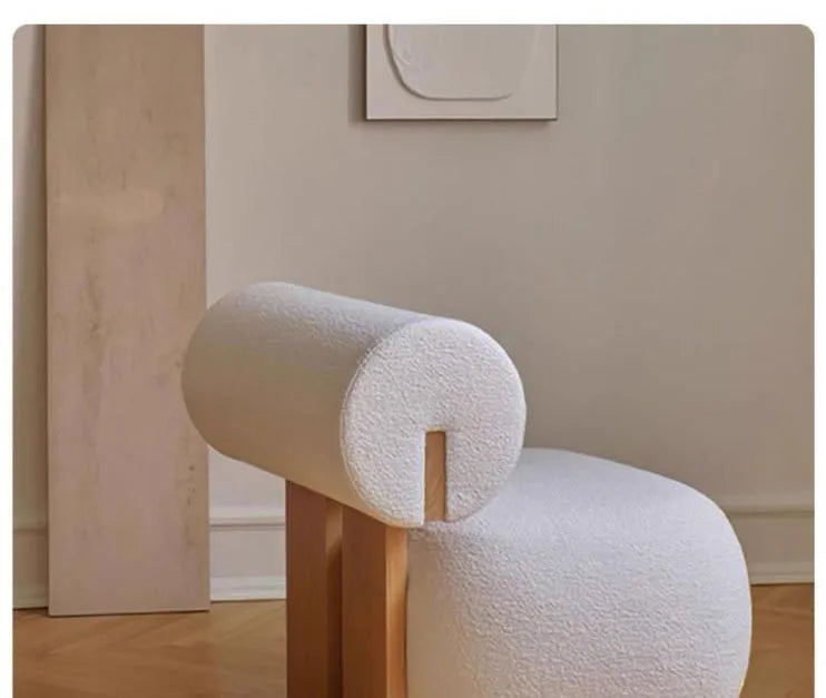 Nordic Backrest Chair Modern Solid Wood Luxury Single Sofa