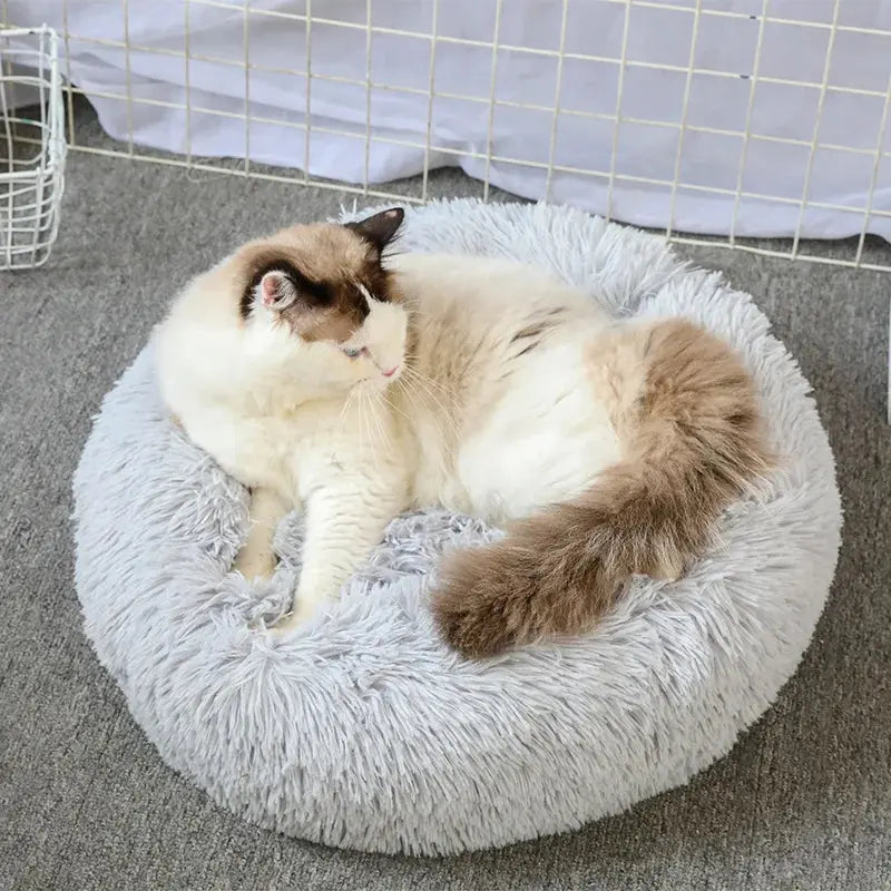 Super Soft Pet Cat Bed Plush Full Size Washable Calm Bed Donut Bed Comfortable Sleeping Artifact Suitable For All Kinds Of Cats Our3Designs