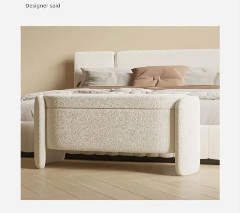 Nordic Lamb Wool Shoe Stool Bed End Stools Home Storage