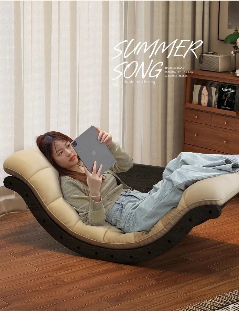 Warming Banana Rocking Chair Simple Lazy Solid Wood Single Sofa