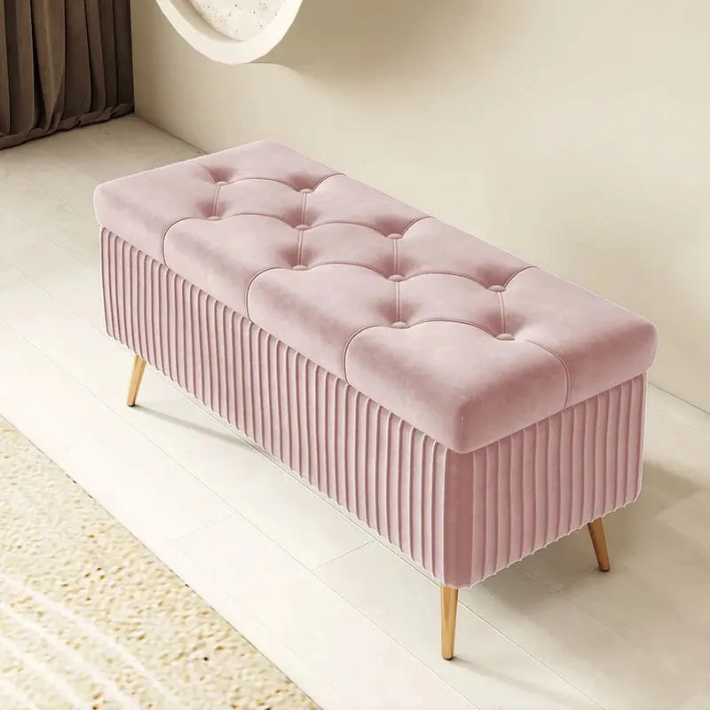 Nordic Fabric Ottomans long Sofa Bench with Storage luxury Home