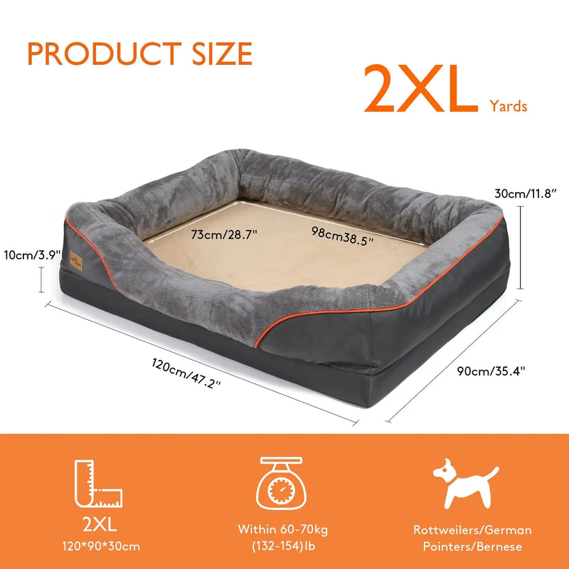 Large Dog Bed Soft Comfortable Anti Allergy Warm Fleece Removable Washable Cover Pet Bed Waterproof Our3Designs