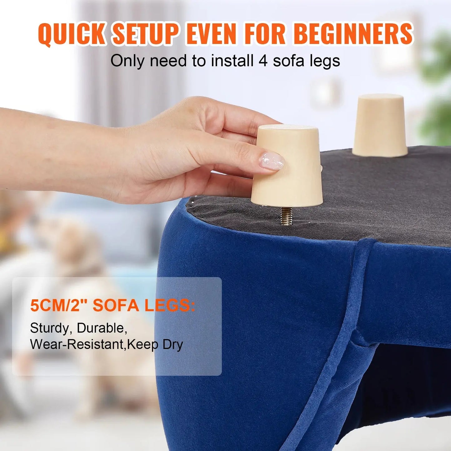 VEVOR Pet Sofa Dog Couch for Medium-Sized Dogs and Cats Soft Velvety Dog Sofa Bed for Living Room Bedroom Pet Store or Clinic Our3Designs