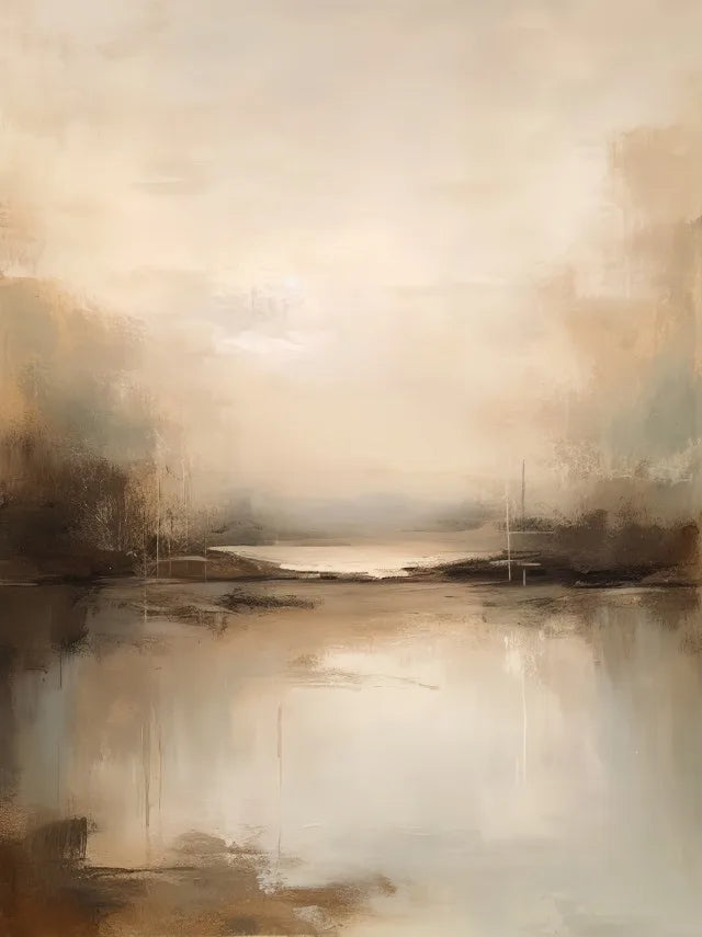 Brown Abstract Landscape Textured Painting Posters and Prints