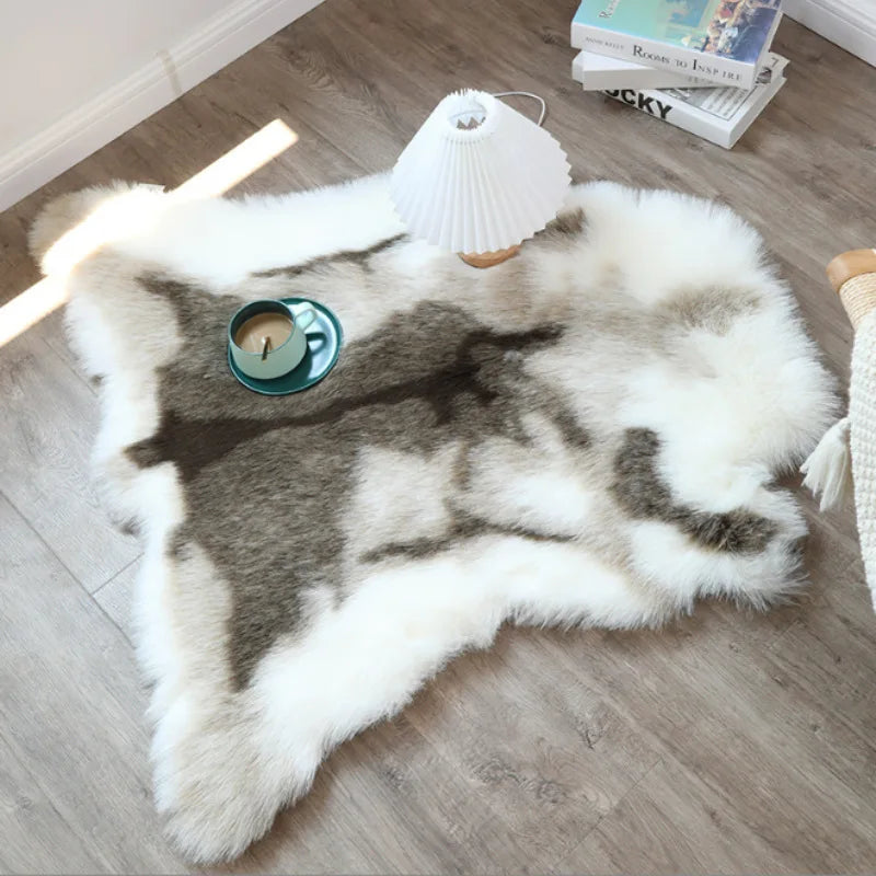 Fluffy Hairy Fur Carpet Soft Sheepskin Bedroom Mat