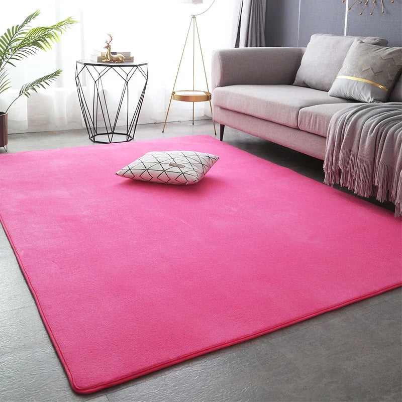 Grey Rugs Coral Velet Living Room Carpet Nonslip Bedside Rugs Large Soft Floor