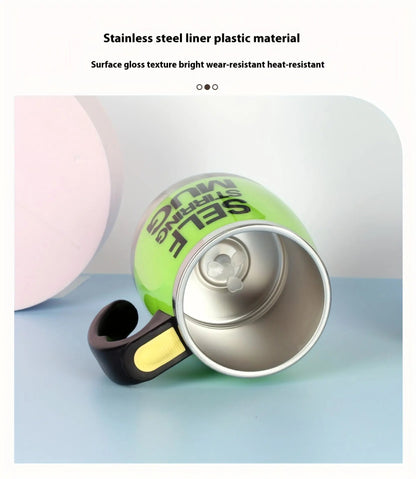 13oz Smart Auto Stir Coffee Mug, featuring a simple one-touch button for effortless mixing O3D