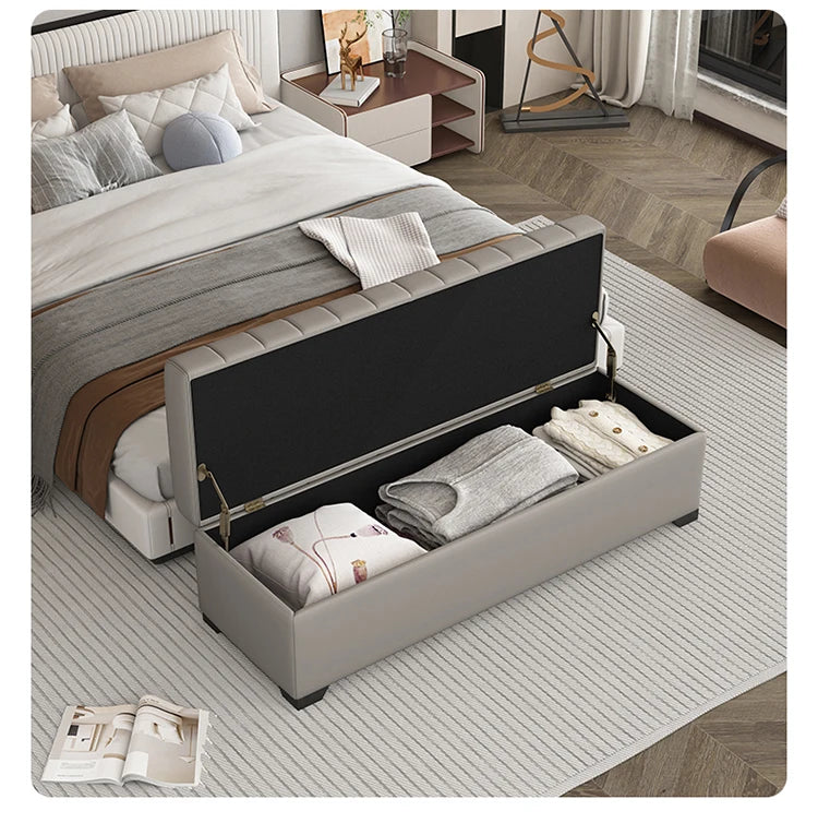 Luxury Storage Bench, Waterproof Shoe Stool, Large Ottoman Box