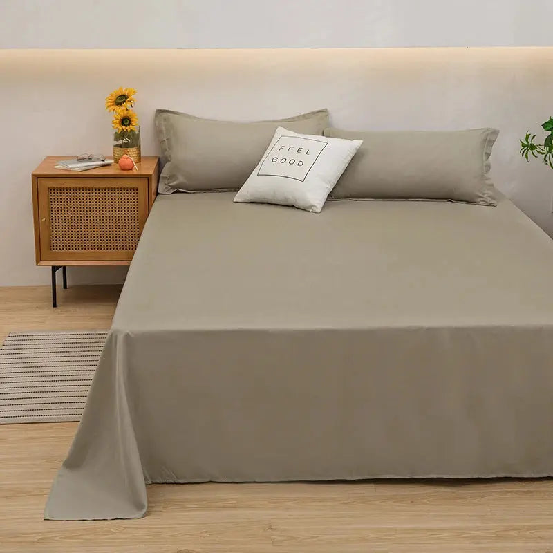 One Solid Color Simple Sheet Machine Washable Single Double Bed Linen Student Dormitory Sheet (pillowcase Not Included) Our3Designs