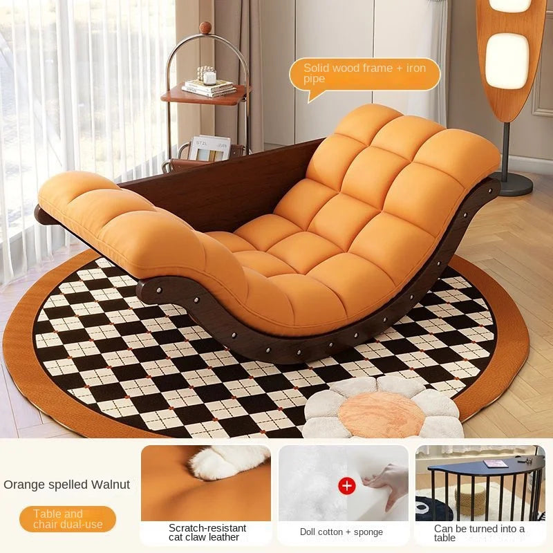 Warming Banana Rocking Chair Simple Lazy Solid Wood Single Sofa
