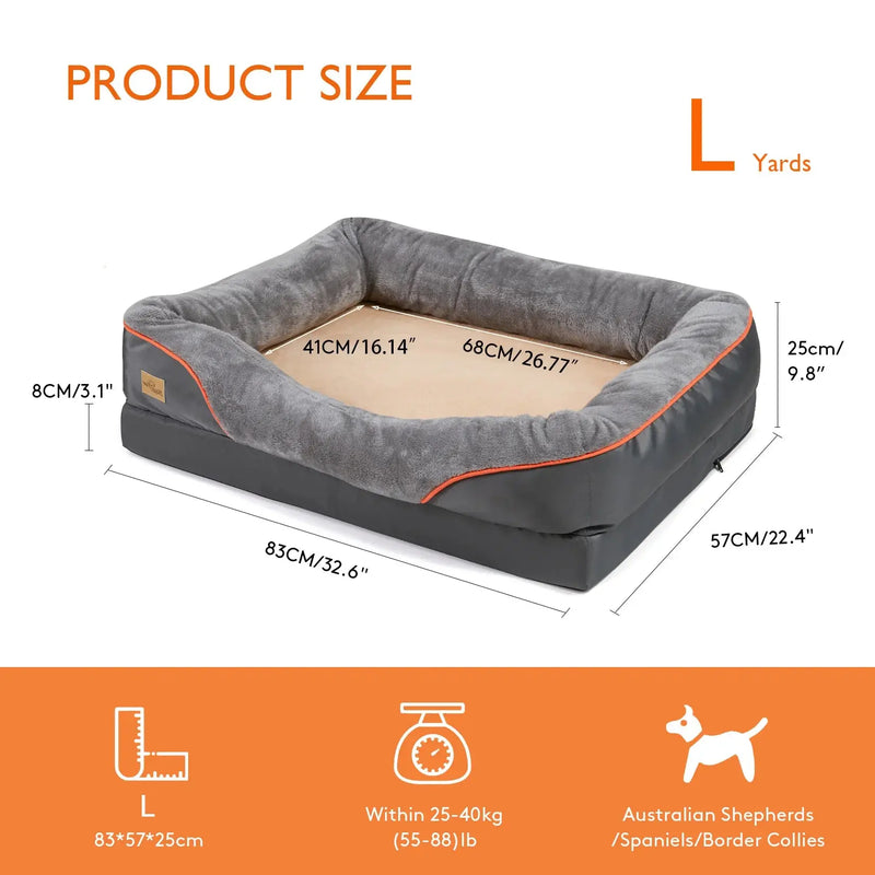 Large Dog Bed Soft Comfortable Anti Allergy Warm Fleece Removable Washable Cover Pet Bed Waterproof Our3Designs