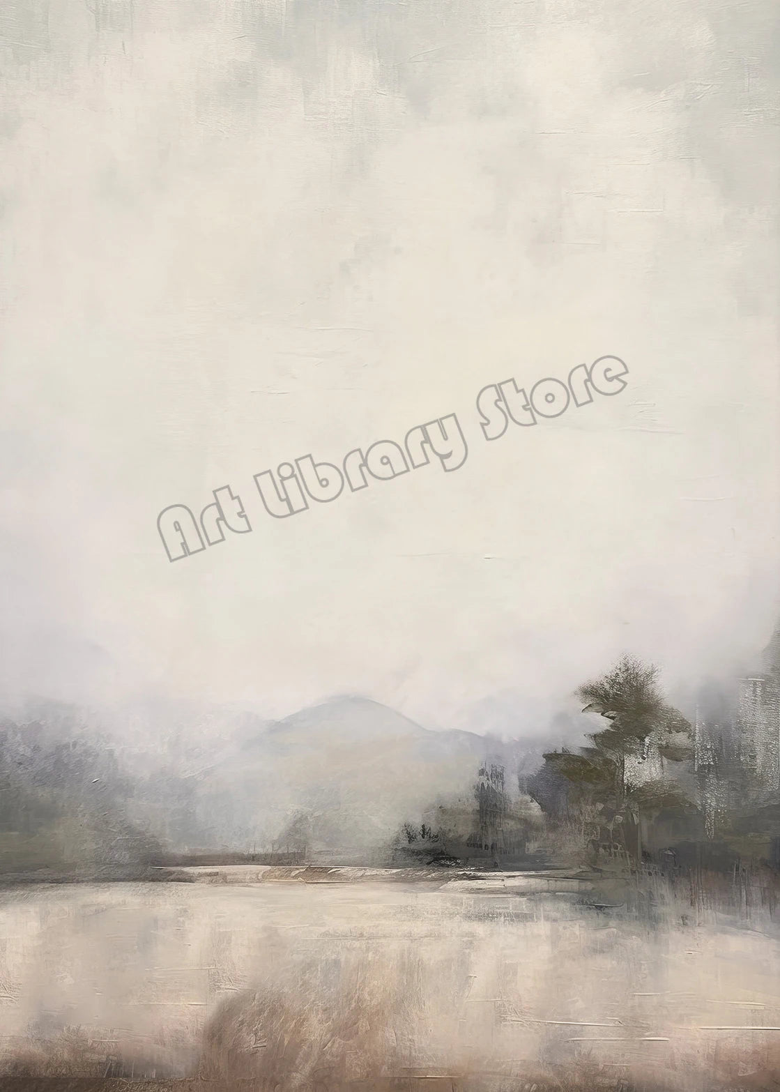 Minimalist Neutral Beige Black Grey Abstract Nordic Landscape Poster Canvas Painting Wall Art Pictures Home Living Room Decor