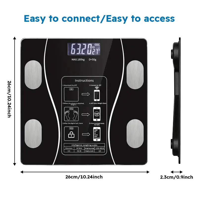 High-Tech Smart Scale with LED Readout O3D
