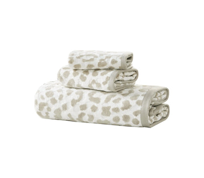 Sofia Home 3-Piece Leopard Jacquard Towel Set, Tan by Sofia Vergara