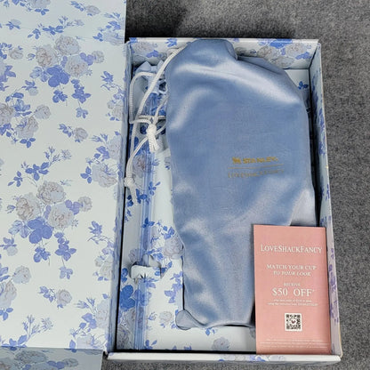 Stanley Rosa Beaux Blue Tumbler LoveShackFancy Quencher H2.0 40oz Gift Boxed