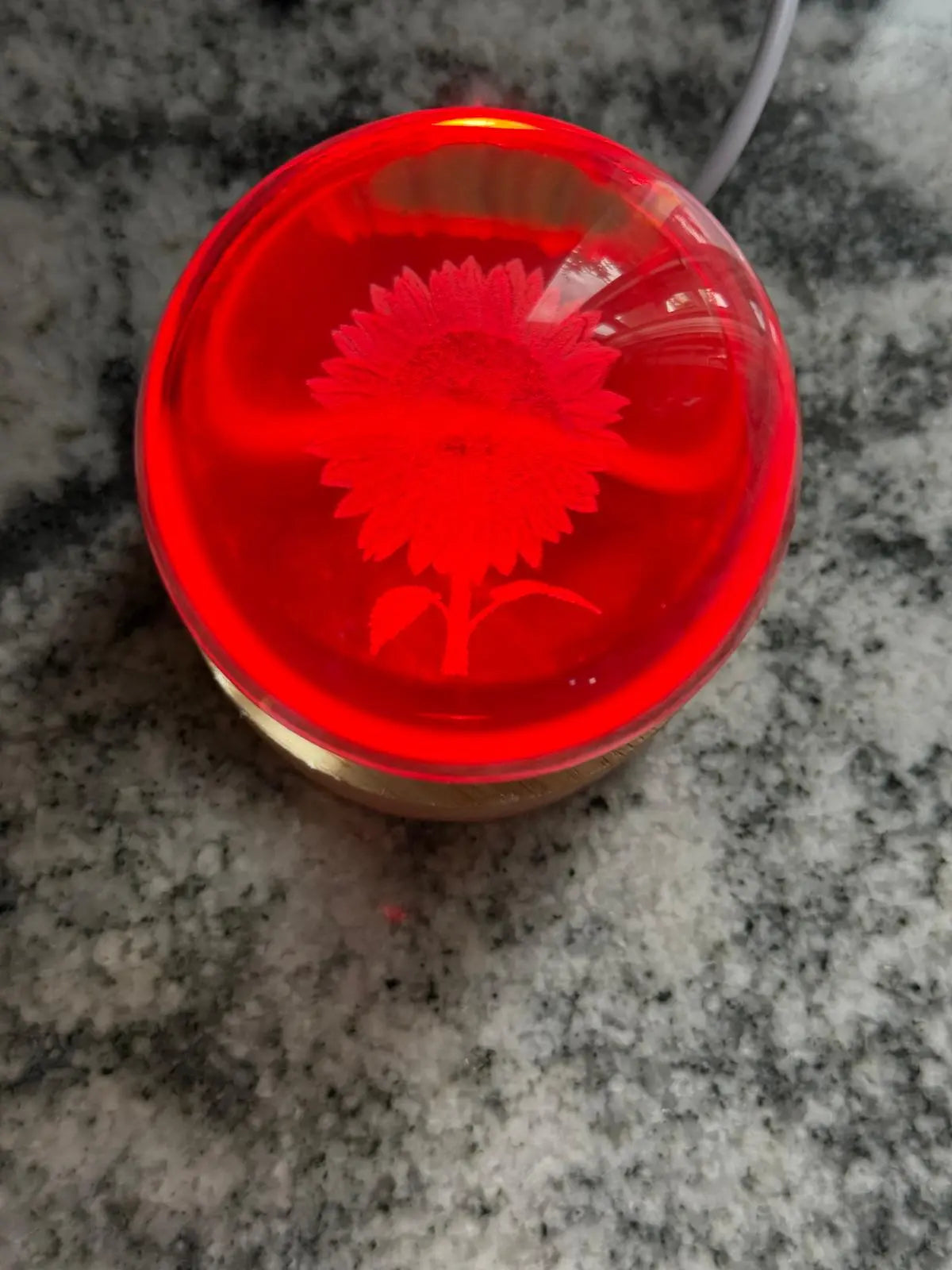 Sunflower Gift – 3D Crystal LED Mood Light – Sunflower Lamp for Her, Nature Lover Decor, Night Light for Bedroom or Desk - Our3Designs