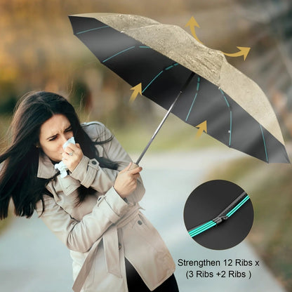 Super Strong Windproof Automatic Folding Men | Woman Umbrella Temu