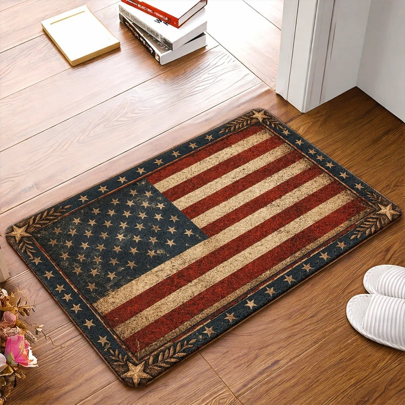 American Flag Mat for Front Door Decor