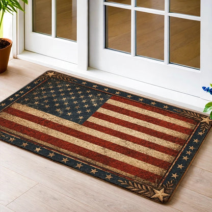 American Flag Mat for Front Door Decor