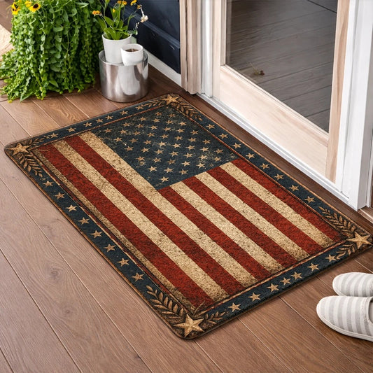 American Flag Mat for Front Door Decor