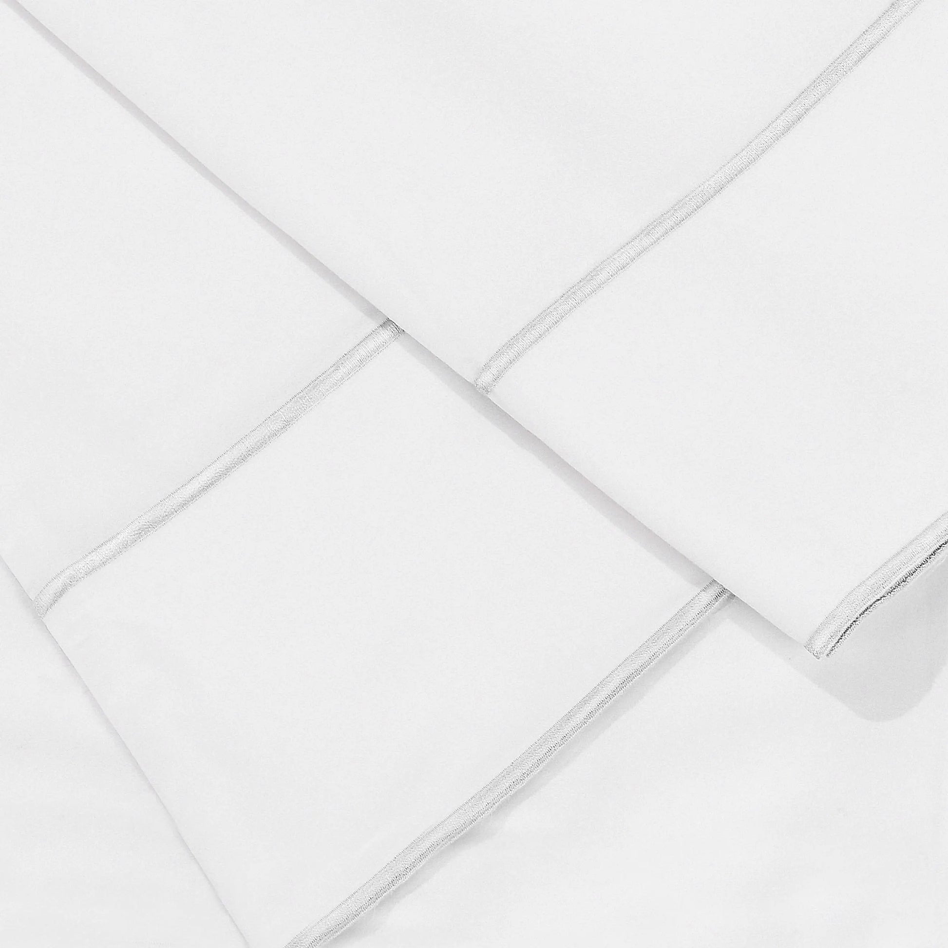 600 Thread Count Framed Sateen Embroidered Cotton Pillowcase Pair Mélange Home